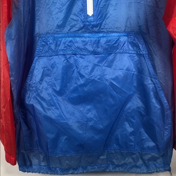 TORY BURCH Lightweight Nylon Anorak Poppy Red/Sunny Blue Medium - Picture 6 of 8